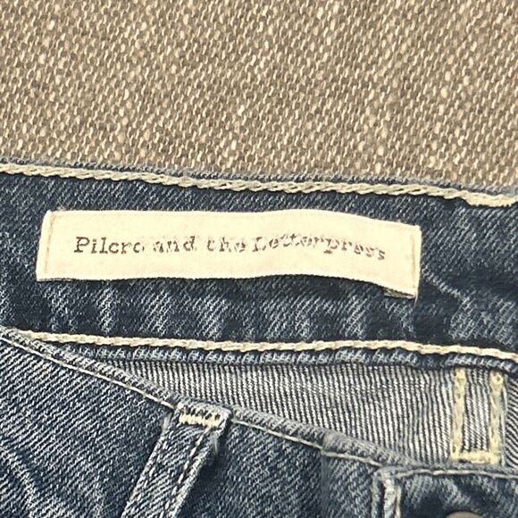 Pilcro Jeans Womens 27 Slim Boyfriend Cropped Raw Hem Embroidered Sequin Stars - Picture 3 of 11